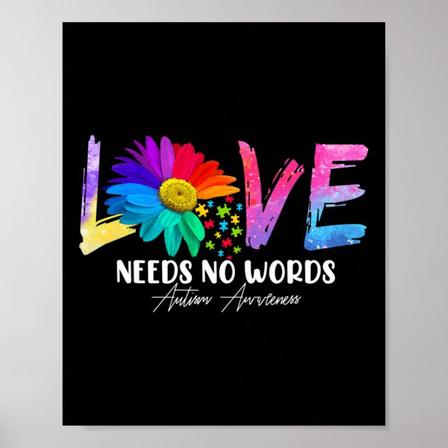 Poster Love Daisy Sensibilisation sur l'autisme n'a pas b (Devant)