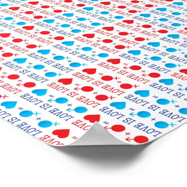 Poster LOVE est une citation LOVE en rouge et bleu (Coin)