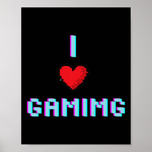 Poster Love Gaming Video Jeu Heart Gamer