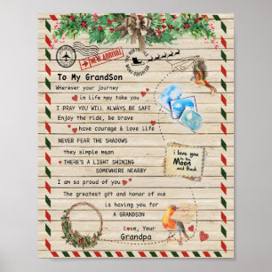 Poster Love Grandson Lettre À Mon Petit-Fils Je Suis Fièr