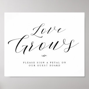 Poster Love Grove Flower Petal Mariage du conseil d'admin