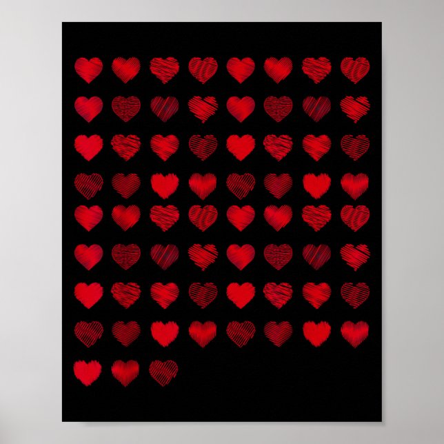 Poster Love Heart Graphic 67 Hearts Pattern 67 Valentines (Devant)