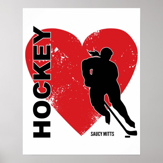 Poster Love Heart Hockey (Devant)