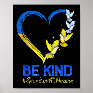Poster Love Heart Ukraine Dove Ukraine Be Kind Stand With