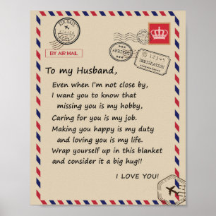 Poster Love Husband Letter To My Husband I Love You