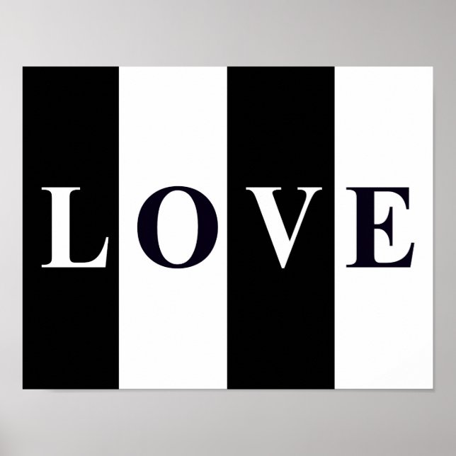 Poster LOVE IN BLACK & WHITE Wall Room Print Decor (Devant)