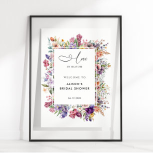 Poster Love In Bloom Fête de Mariage Florale Jardin de Bi