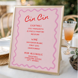 Poster Love in Bloom Red Pink Cin Bar Menu