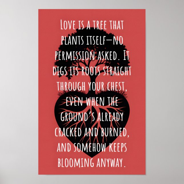 Poster Love is a tree  (Devant)