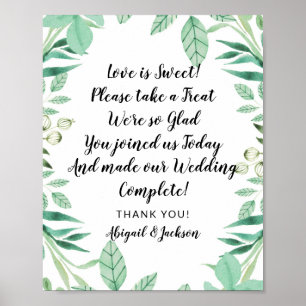 Poster Love is Sweet Citation Mariage Réception Traite Si