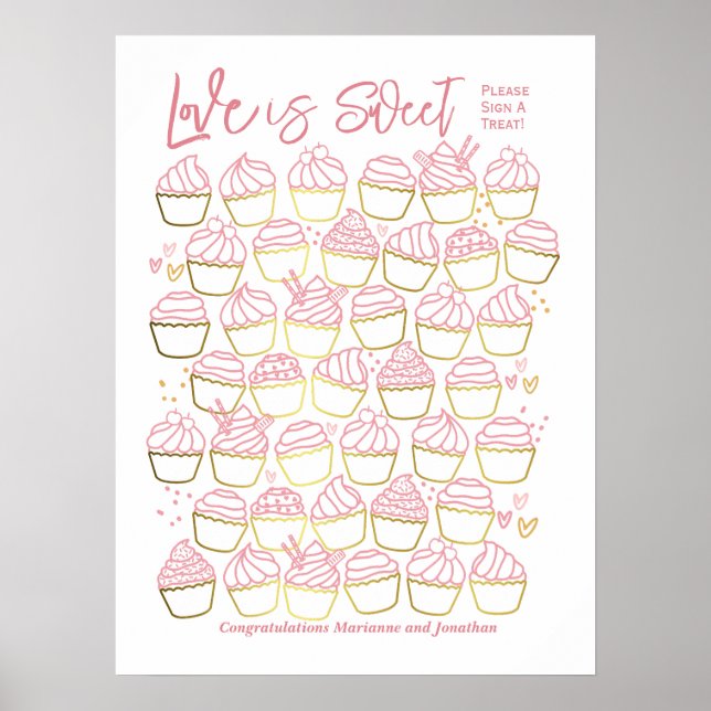 Poster Love is Sweet Fête des mariées Fiançailles Livre d (Devant)