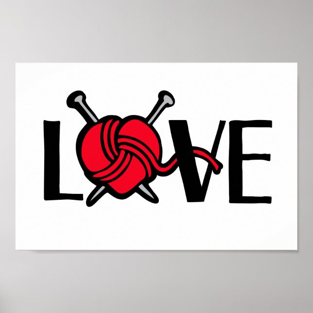 Poster Love Knitters tricot graphique (Devant)