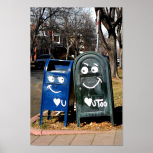 Poster love mailboxes : je vous coeur