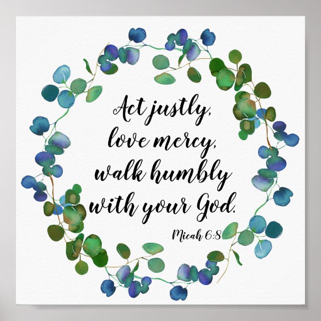 Poster Love Mercy Scripture (Devant)