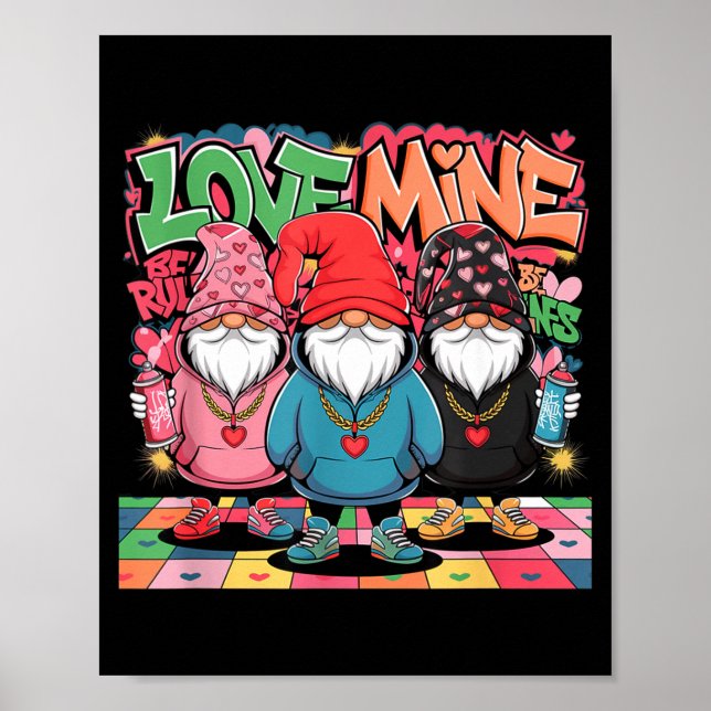 Poster Love Mine Gnomes Urban Street Art Valentines Graff (Devant)