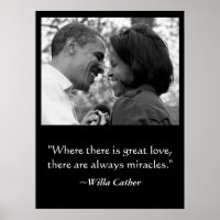 LOVE & MIRACLES POSTER, BARACK & MICHELLE OBAMA