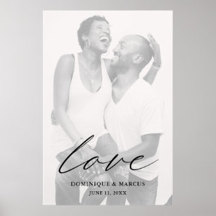 Poster Love Modern Chic Calligraphy Simple Photo Mariage