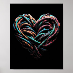 Poster Love Mountain Escalade Rock Climber Heart