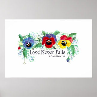Poster Love Never Fails (volets bleu, rouge et jaune)
