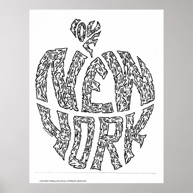 Poster LOVE NEW YORK par NICHOLAS_COPYRIGHT_MIN... (Devant)