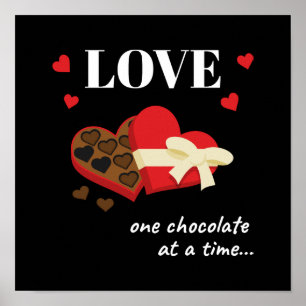 Poster Love One Chocolate at a Time Drôle Citation