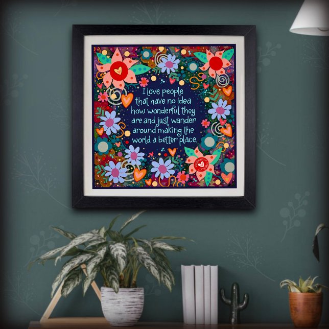 Poster Love People Cite Floral Plutôt Inspirant (Créateur téléchargé)