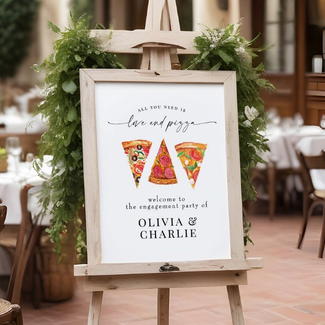 Poster Love & Pizza Bienvenue Mariage (Créateur téléchargé)