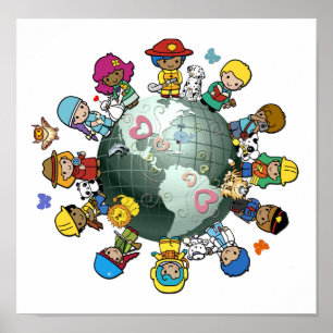 Poster Love Planet Earth : Unite for Peace