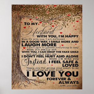 Poster Love Quote For Husband   Cute Gift For Boyfriend