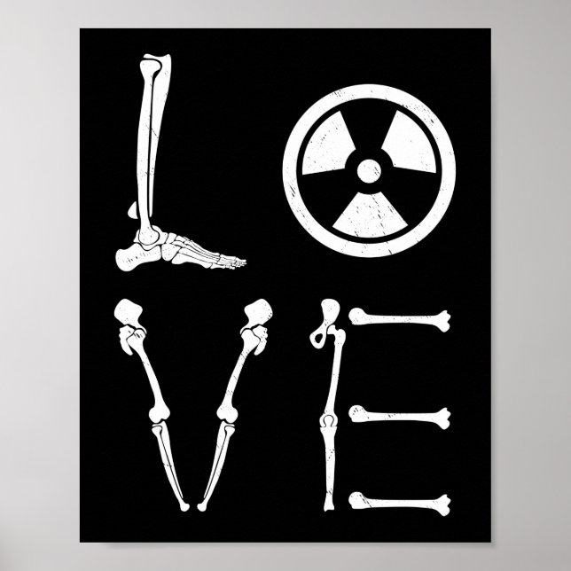Poster Love Radiology Men Women Xray Radiology (Devant)