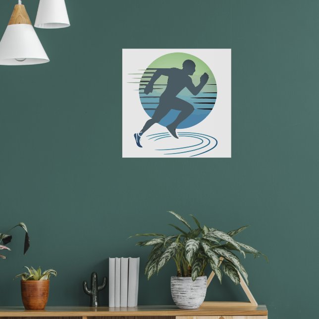 Poster Love Running Marathon Compétitive Runner Custom (Salon 1)