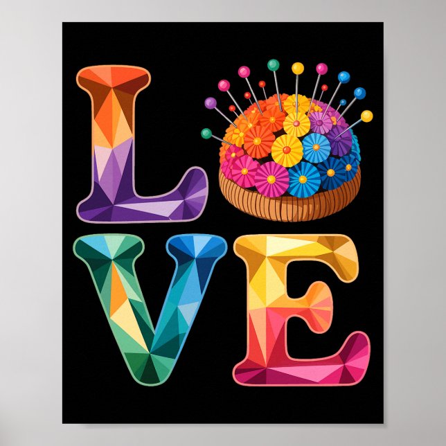 Poster Love Sewing Quilting N Cushion Rainbow Crafter Wom (Devant)