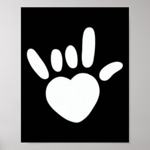 Poster Love Sign American Sign Language Deaf Awareness He