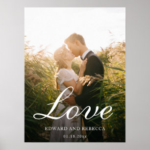 Poster Love Simple photo nouvellement mariée Élégant mari