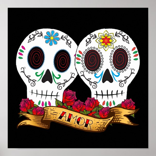 Poster Love Skulls "Amor" (Devant)