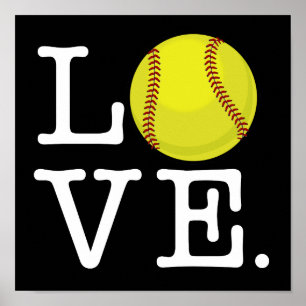 Poster Love Softball