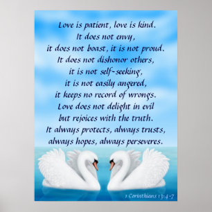Poster Love Swans 1 Corinthians 13 Imprimer