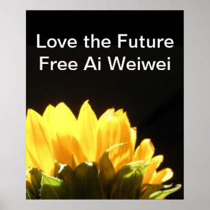 Poster " Love the Future - Free Ai Weiwei " Grandes affic