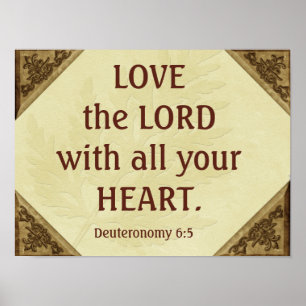 Poster Love the Lord - Scripture quote - art print