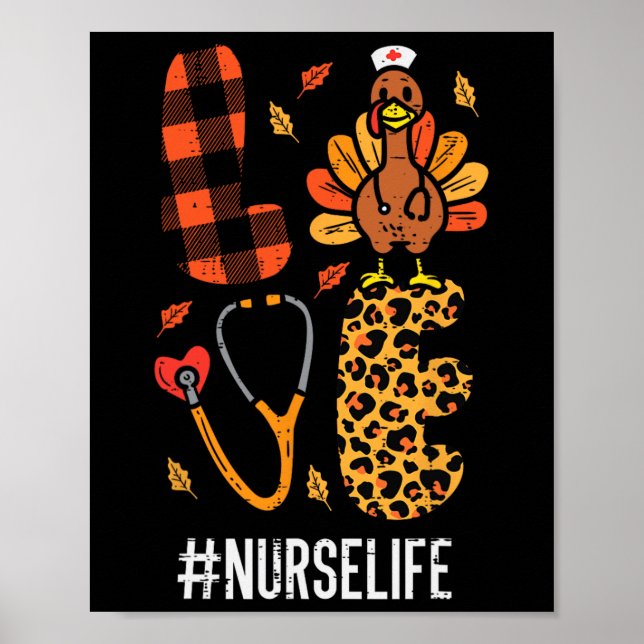 Poster Love Turquie Stethoscope Infirmière Thanksgiving F (Devant)