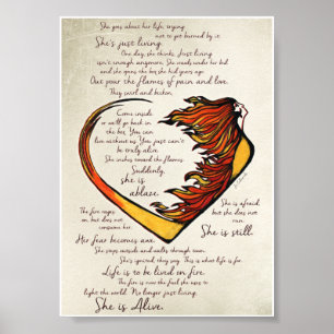 Poster Love Warrior Poem 5"x7" Art Print