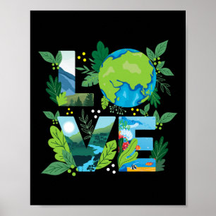 Poster Love World - De l'environnement Protection Jour de