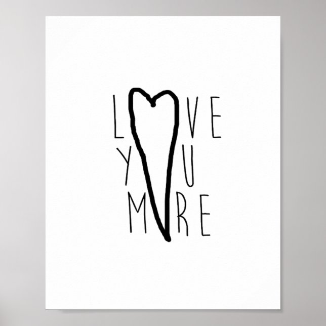 Poster Love You More Cœur Douce Style Romantique  (Devant)