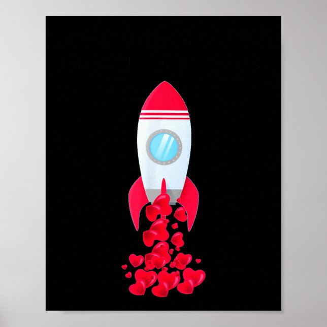 Poster Love You To The Moon And Back Space Shirt Valentin (Devant)