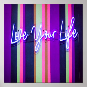Poster Love Your Life Colorful Mots positifs