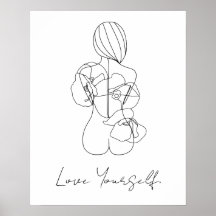 Love Yourself Line Art Texte personnalisé