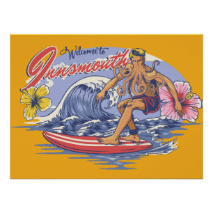 Poster Lovecraft de surf à l'intérieur