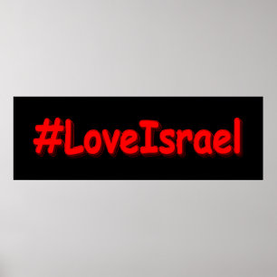 Poster "#LoveIsrael" Joli design. Acheter maintenant