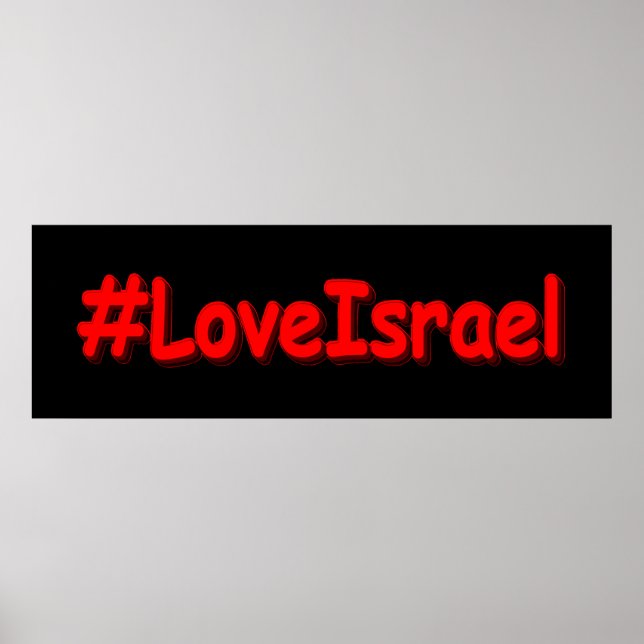 Poster "#LoveIsrael" Joli design. Acheter maintenant (Devant)