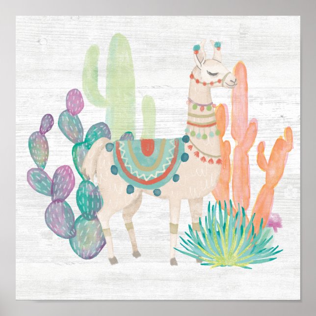 Poster Lovely Llamas II (Devant)
